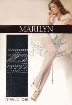 Marilyn Stella 20 Den Strumpfhose mit Jacquard Muster an den Schenkeln 'D15'