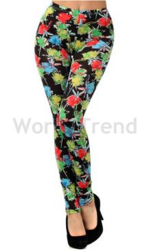  Bunte Leggings mit floralmuster