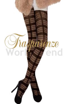 Trasparenze Baghdad Tartan braun karierte Strumpfhose